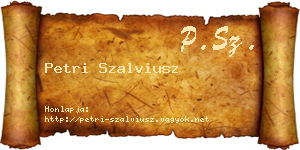 Petri Szalviusz névjegykártya